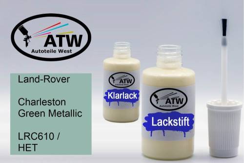 Land-Rover, Charleston Green Metallic, LRC610 / HET: 20ml Lackstift + 20ml Klarlack - Set, von ATW Autoteile West.